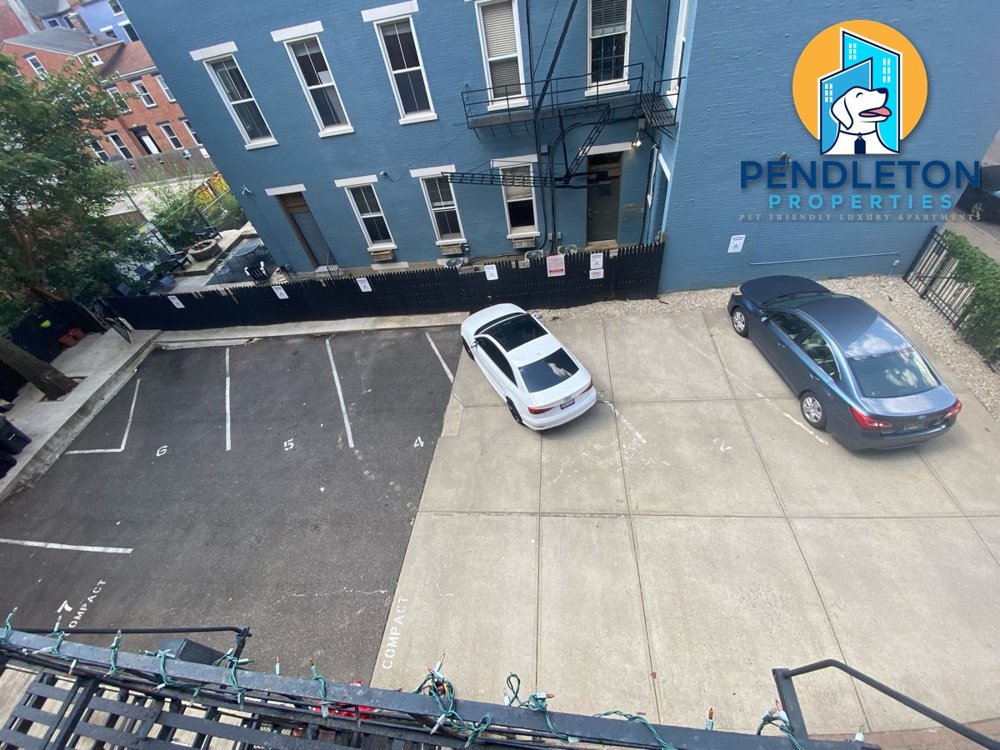 Gated parking lot with Spot 5 open, Pendleton, Cincinnati